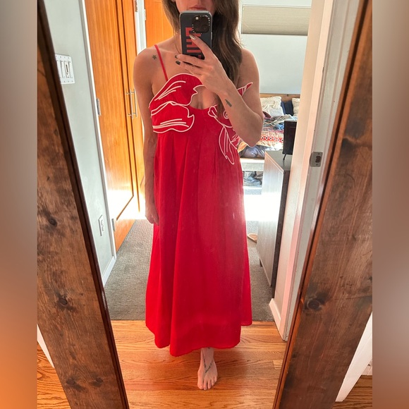 Farm Rio (knock off) Red Koi Dress (M) - Picture 11 of 12